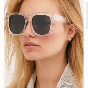 Free People Sunglasses Dixie Jane Oversized Clear